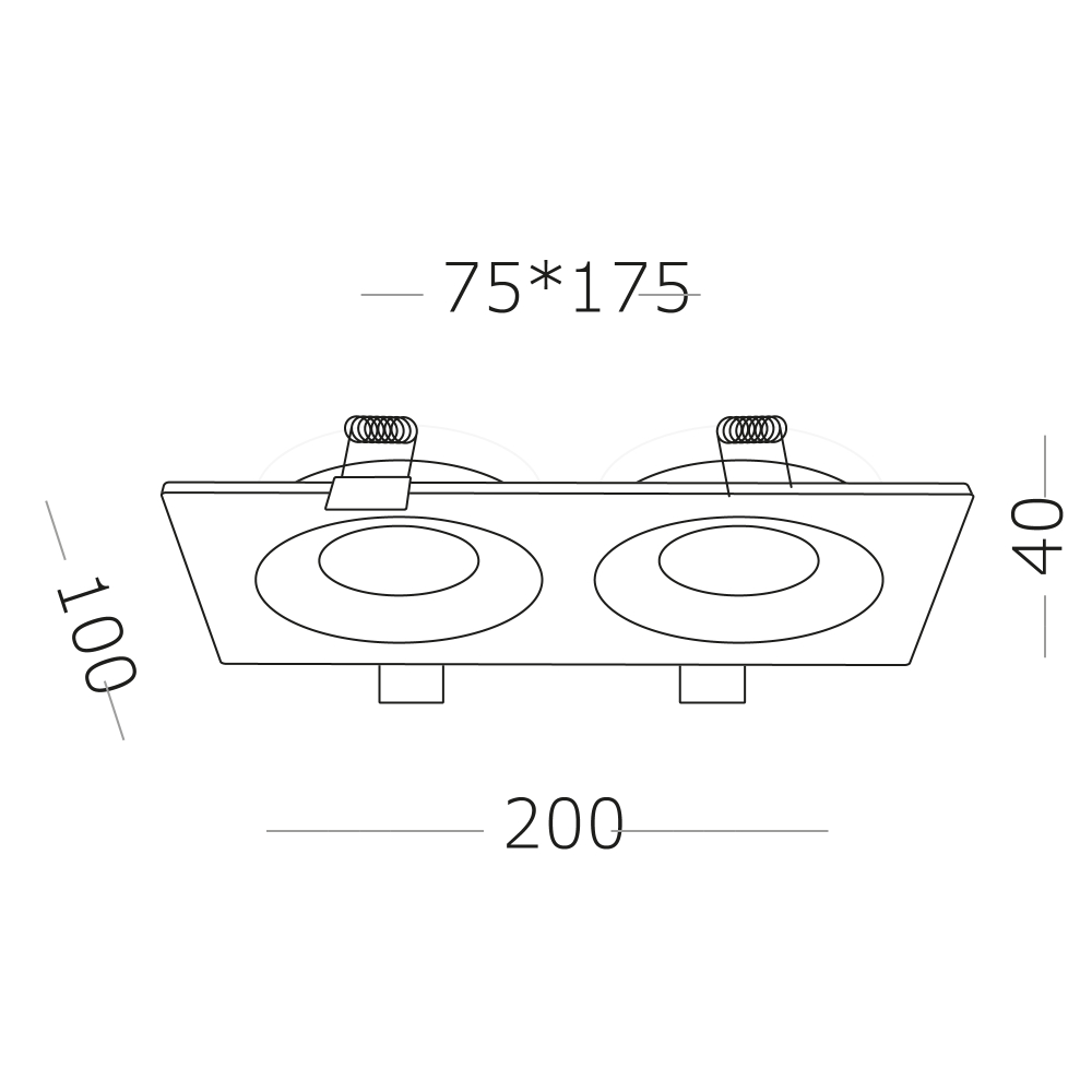 Светильник встраиваемый GU10 2х50W