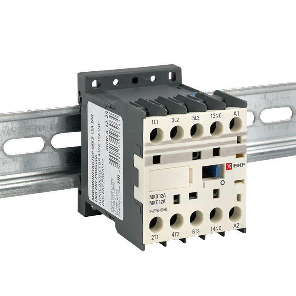 Мини-контактор МКЭ 12А кат. 24В AC 1НО PROxima EKF Mctr-s-12-24