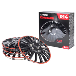 Колпаки R14 Orion 4шт (черно-красные) ABS-пластик ARNEZI A0702075
