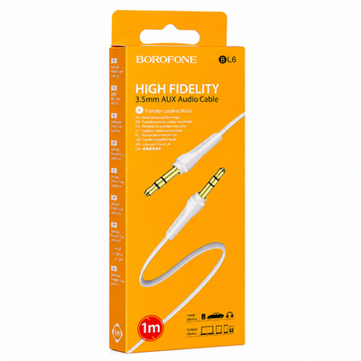 Кабель AUX jack 3.5 - jack 3.5 Borofone BL6, 1 м