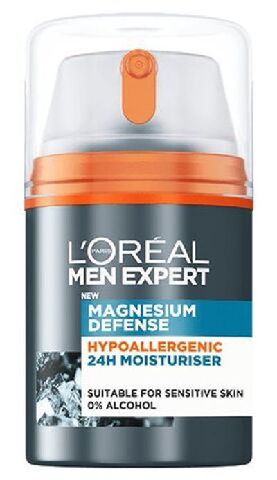 Крем для лица Гипоаллергенный 24-часовой увлажняющий крем Men Expert Magnesium Defense 50 мл ( Франция)