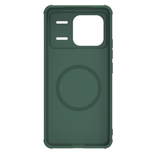 Чехол зеленого цвета (Deep Green) от Nillkin c встроенным круглым магнитом для Xiaomi Poco F6 Pro, серия Super Frosted Shield Pro Magnetic Case
