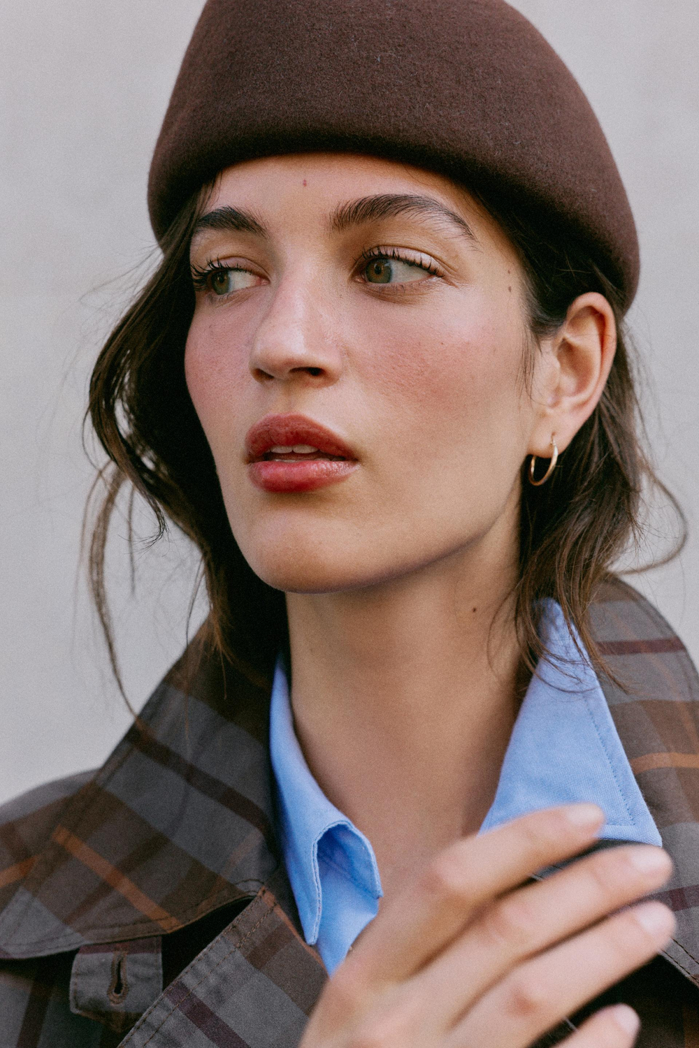 ZARA ШЕРСТЯНАЯ КЕПКА, КОРИЧНЕВЫЙ