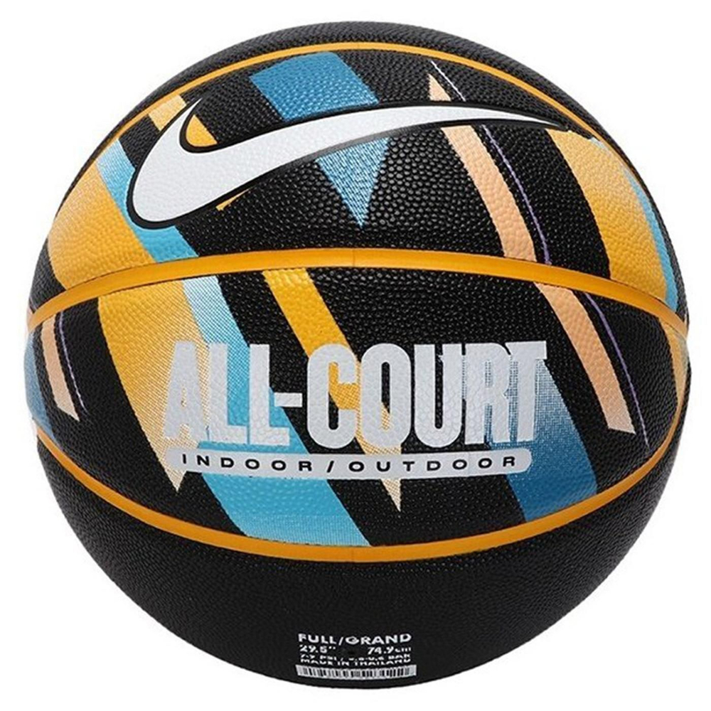 Мяч баскетбольный NIKE EVERYDAY ALL COURT 8P GRAPHIC DEFLATED, черный, золотой, белый N.100.4370.933.07