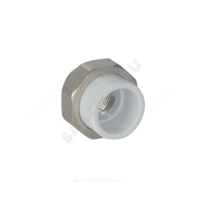 Муфта PP-R комбинированная разъемная белая Дн 20х3/4" ВР VALFEX 10155120