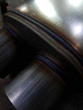 Выхлопная бочка Magnaflow style выходы X76мм*4, длина 455мм