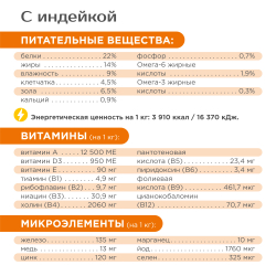 Корм сухой для взрослых собак средних пород, премиум полнорационный комплекс, низкий аппетит, с индейкой, 12 кг, QUATTRO
