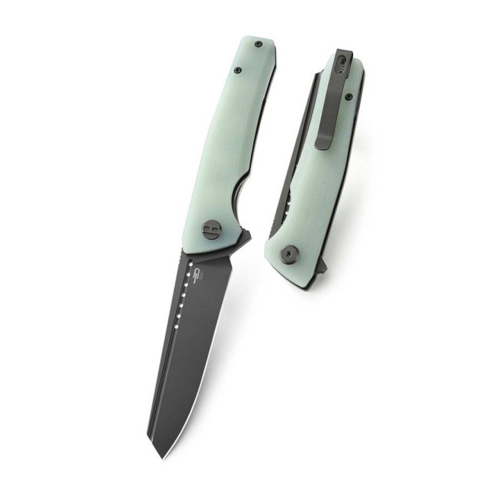 нож Bestech Slyther BG51B-3 (рукоять прозрачная G10, лезвие черное, сталь 14C28N)
