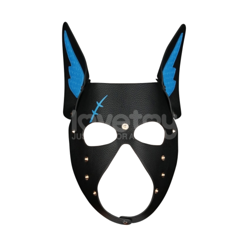 Маска для ролевых БДСМ-игр со съёмным намордником и языком "Rebellion Reign Scarred Alpha Pup Mask", Lovetoy