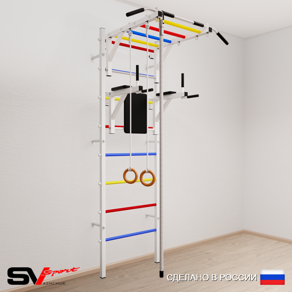 Шведская стенка Sv Sport усиленная 644 (Турник рукоход/Брусья/Канат/Кольца)