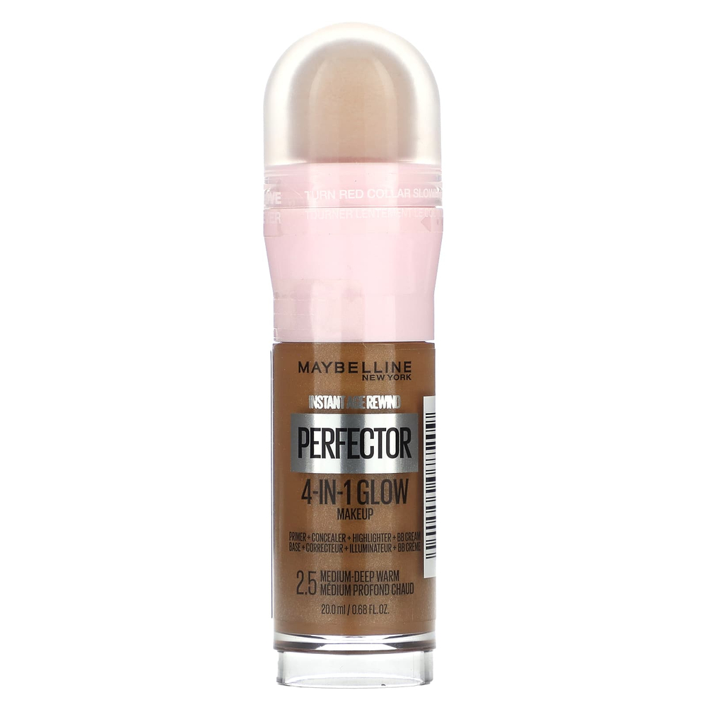 Maybelline, Instant Age Rewind, Perfector, сияющий макияж 4-в-1, 2,5 средне-глубокий теплый, 20 мл (0,68 жидк. унц.)