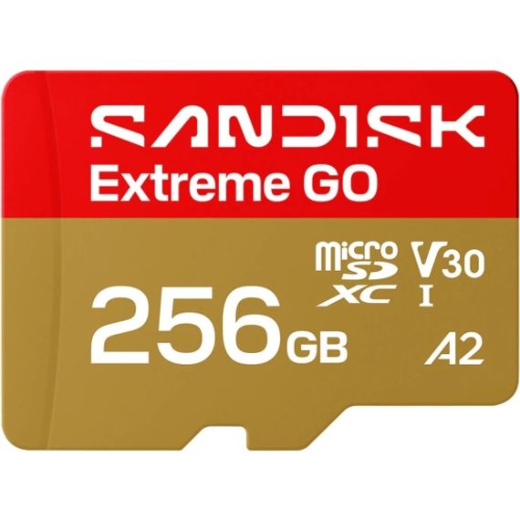 Карта памяти Sandisk Extreme Go 256Gb microSDXC UHS-I U3 V30 A2 (240/160 MB/s)