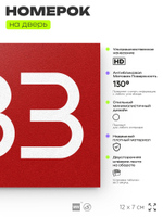 Номер на дверь 283, табличка на дверь для офиса, квартиры, кабинета, аудитории, склада, красная 120х70 мм, Айдентика Технолоджи