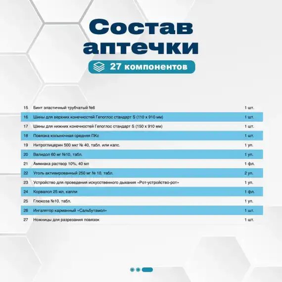 Аптечка для спортивных залов  
, арт. 3302