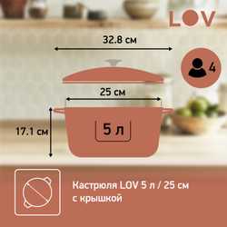 Кастрюля с крышкой Tefal LOV 25 см E2600404