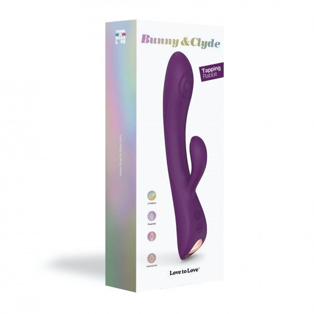 Фиолетовый вибратор-кролик Bunny & Clyde - 22,5 см. (Цвет: фиолетовый)