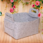 Корзина для хранения войлок 18*15*11 светло-серая