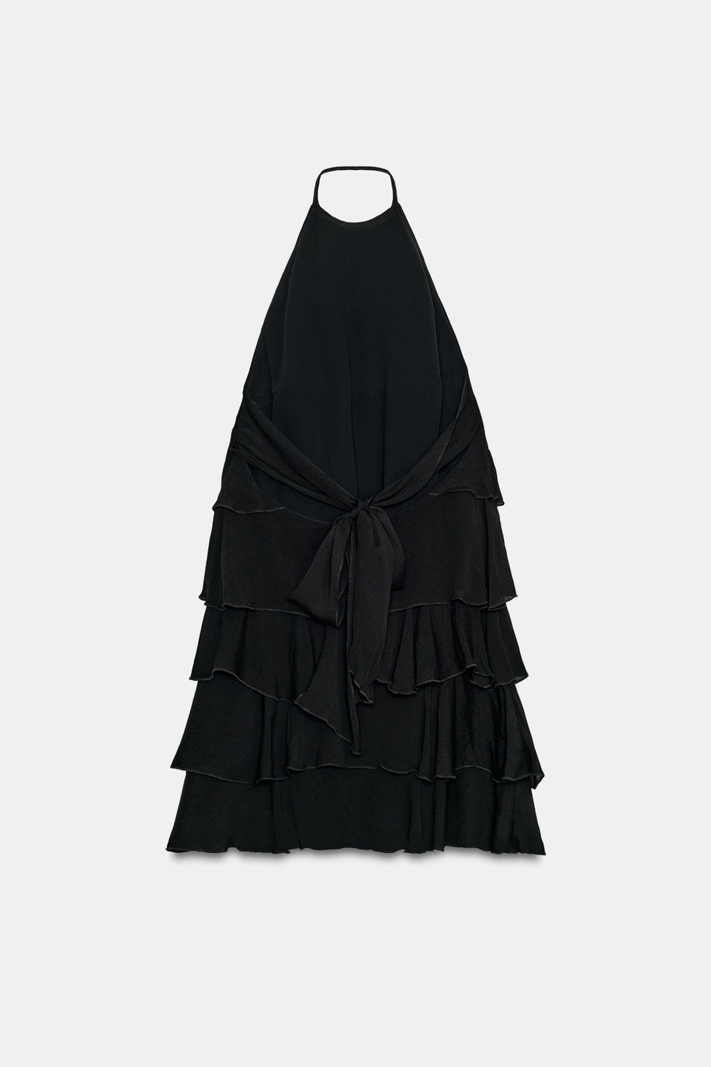 МИНИ-ПЛАТЬЕ ХАЛТЕР С ВОЛАНАМИ — ZARA