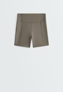 OYSHO Легинсы-велосипедки High rise Rapid Dry 15 см, карманы, угольно-серый
