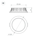 Светильник MS-MIST-BUILT-R220-30W Warm3000 (WH, 110 deg, 230V) (Arlight, IP54 Металл, 5 лет)