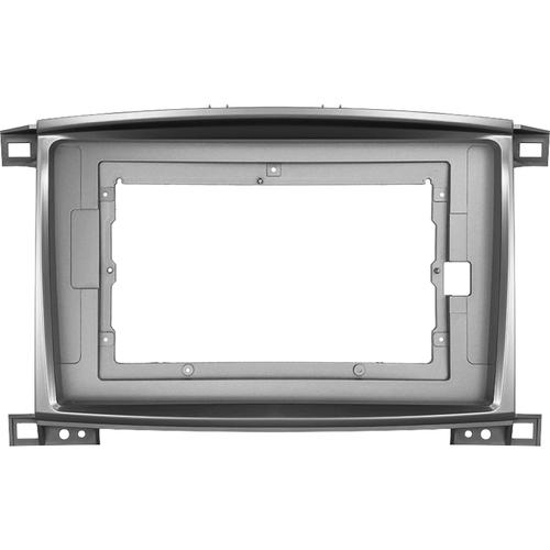 Комплект рамки с разъёмами 10.1"+can Toyota Land Cruiser 100, Lexus LX470 2002-2007 климат снизу с JBL, серебро