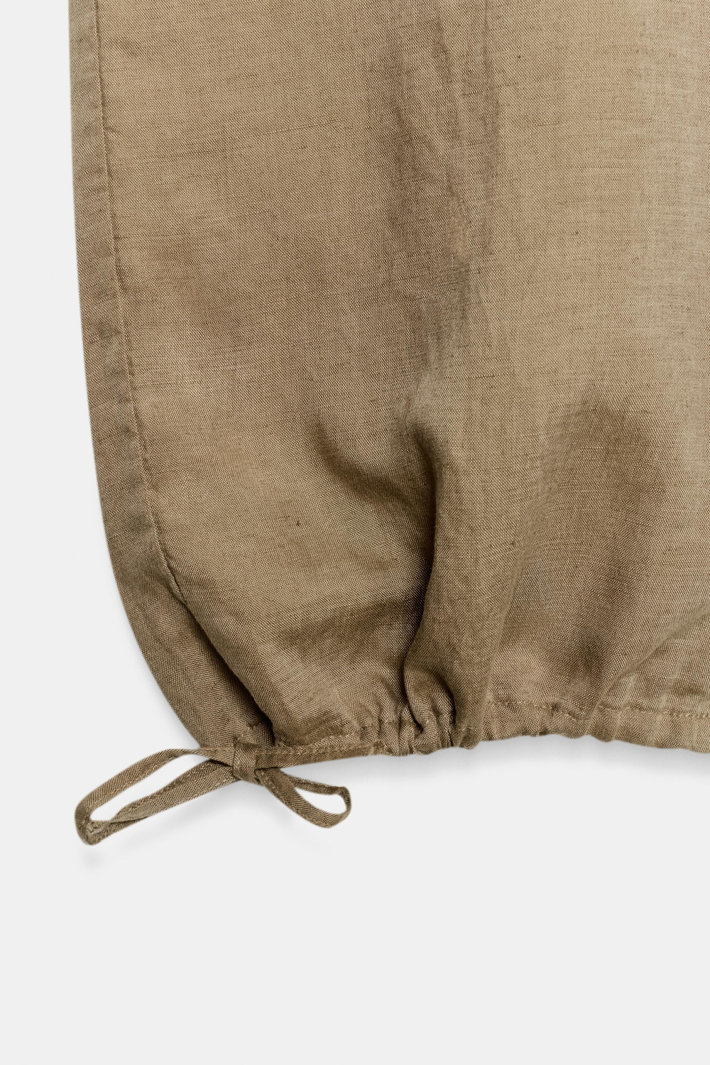 ЛЬНЯНЫЕ БРЮКИ С ШИРОКИМИ ШТАНИНАМИ И ШНУРКАМИ — ZARA