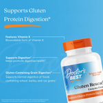 Doctor's Best, Gluten Rescue®, смесь ферментов для переваривания глютена, 60 растительных капсул