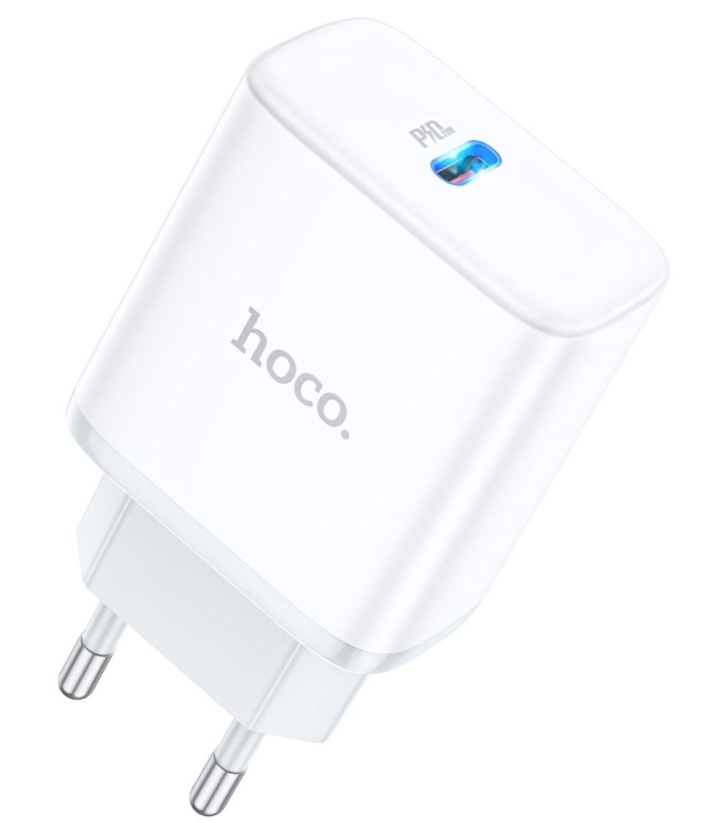 Зарядное устройство HOCO C104A PD20W Type-C + кабель Type-C-Type-C White