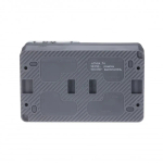 ATLASDESIGN PROFI IP54 О/У БЛОК: РОЗЕТКА с заземл. со шт., 16А, ВЫКЛЮЧАТЕЛЬ 2-клав., 10АХ, АНТРАЦИТ