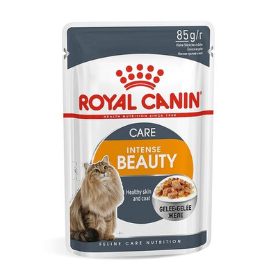Влажный корм для кошек Royal canin Intense Beauty кусочки в желе, Пауч 85 г