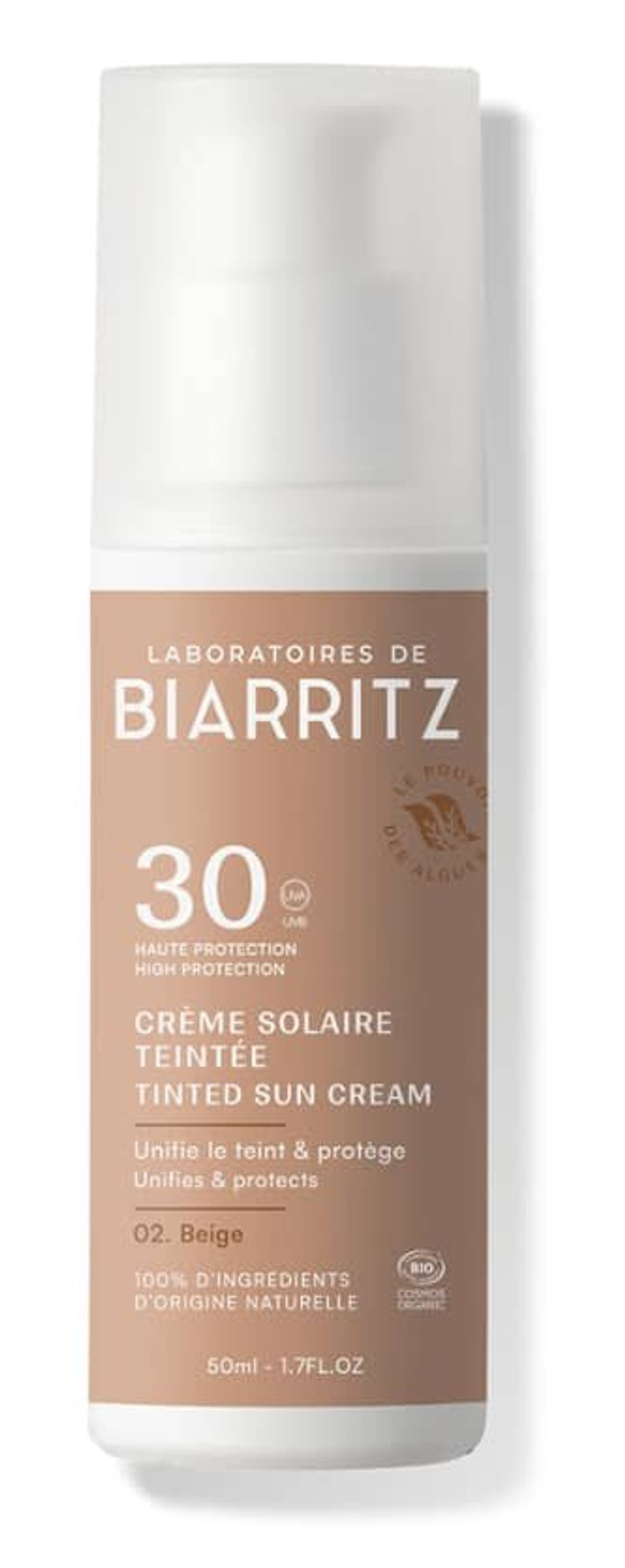 Солнцезащитный крем бежевый SPF30 Laboratoires de Biarritz, 50 мл