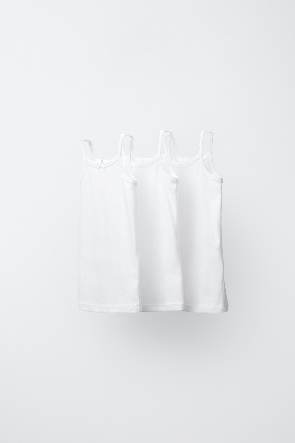 ZARA НАБОР ИЗ ТРЕХ ТОПОВ, БЕЛЫЙ