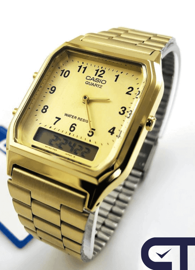 Casio AQ-230GA-9B — мужские наручные часы с аналогово-цифровым дисплеем