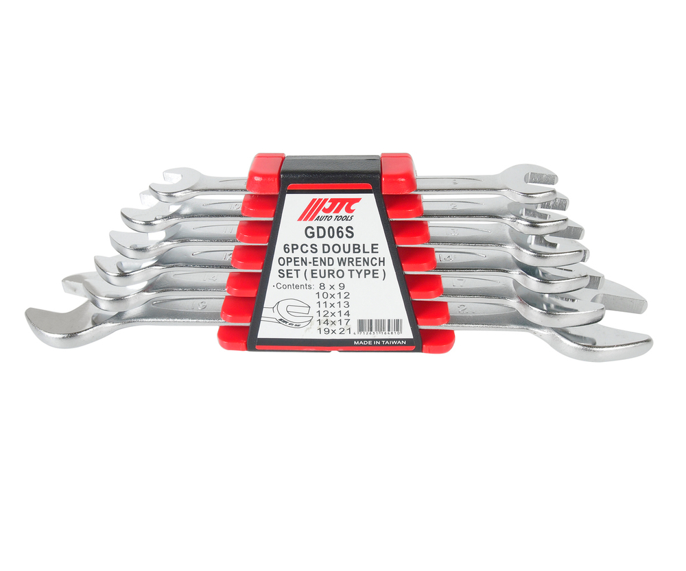 Набор ключей рожковых 8-21мм двухсторонних 6 предметов в кейсе JTC