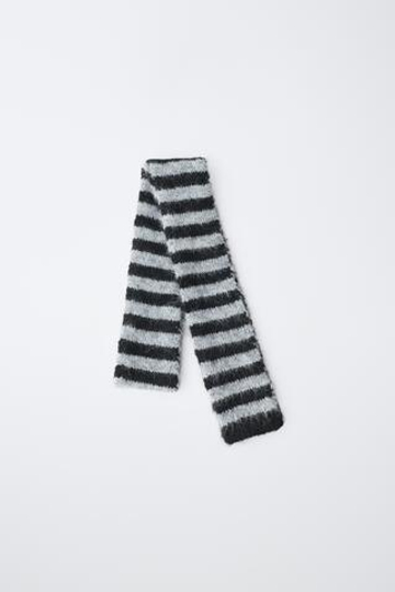 ZARA ТОНКИЙ ШАРФ В ПОЛОСКУ, ЧЕРНЫЙ