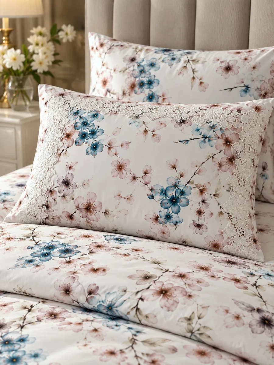Gelin Home КПБ 6 пр. ZENAN синий цвет пододеяльник 200*220, простынь 240*260, наволочки 50*70 2шт, декоративные наволочки 50*70 2шт GLNN545 — фото 12