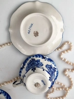 Кофейный сервиз из фарфора Гжель 2 кофейные пары
