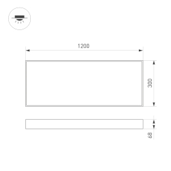Панель IM-EMERGENCY-1.5H-S300x1200-45W Warm3000 (WH, 120 deg, 230V) (Arlight, IP40 Металл, 2 года) 034938