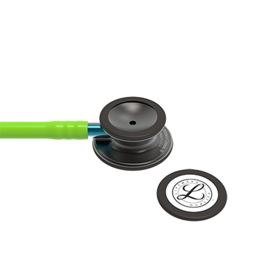 Стетоскоп Littmann Classic III, лимонно-лаймовый, дымчатая акустическая головка, голубой ствол (5875)