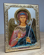 Ангел Хранитель, икона прямоугольная без рамки, красное дерево, эмаль 150х200