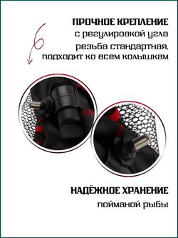 Рыболовный садок Fish Crystal прорезиненный с внешними ободами от протирания 3.5м (40смх50см)