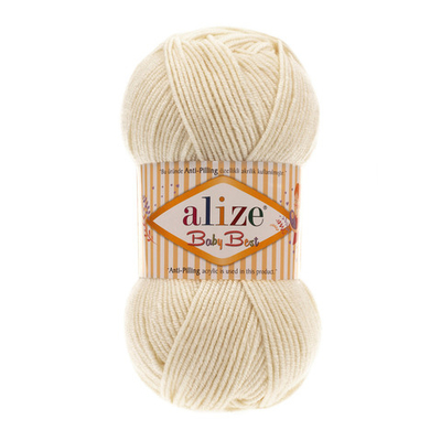 Пряжа Alize (Ализе) Baby Best / уп.5 мот. по 100 г, 240м, 062 светло-молочный A