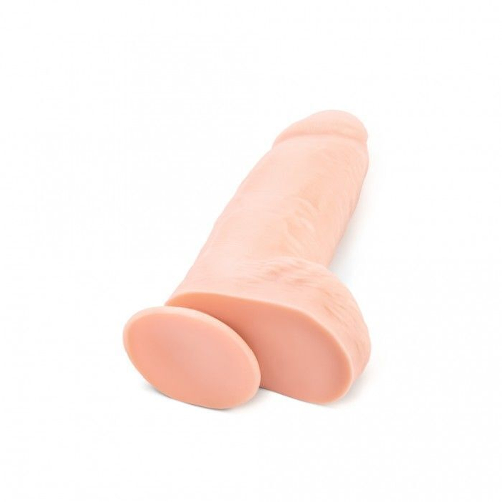 Телесный фаллоимитатор на присоске Pink Vibe - 22 см. (Цвет: телесный)