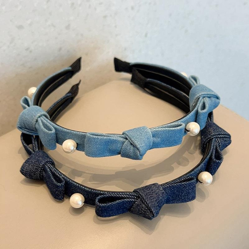 Ободок для волос "Denim Beads"
