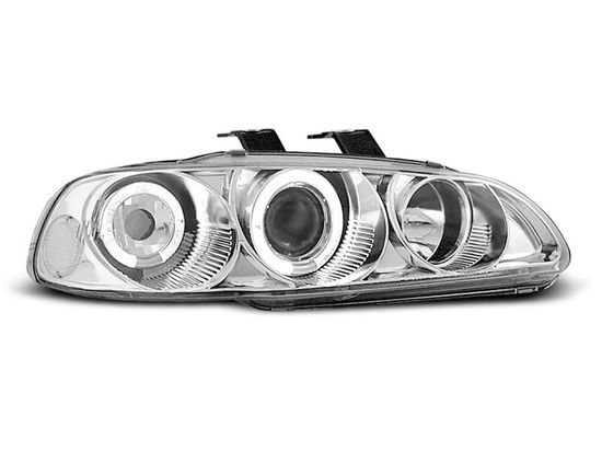 Передние фары Honda Civic 5 angel eyes chrome
