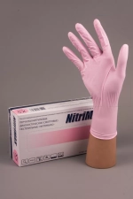 Перчатки нитриловые смотровые NitriMAX неопудренные нестерильные текстурированные размер XS розовый 50 пар
