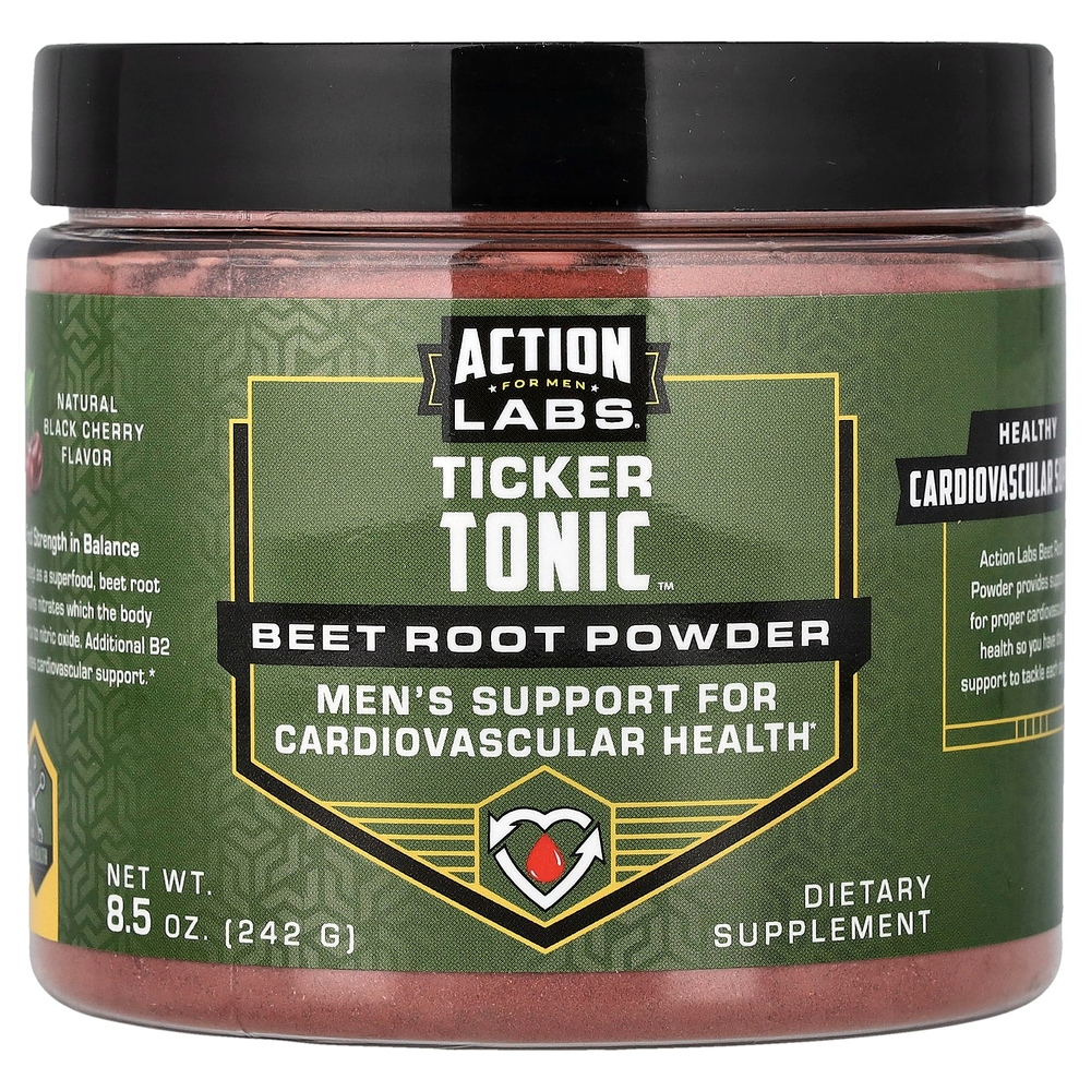 Action Labs, Ticker Tonic™, порошок из корнеплода свеклы, натуральный вкус черешни, 242 г (8,5 унции)