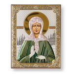 Матрона, икона прямоугольная без рамки, красное дерево, эмаль 150х200