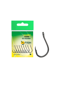 Крючок рыболовный Fish Crystal 4X-ISEAMA с бородкой и ушком 10085 №10 (5 упаковок)