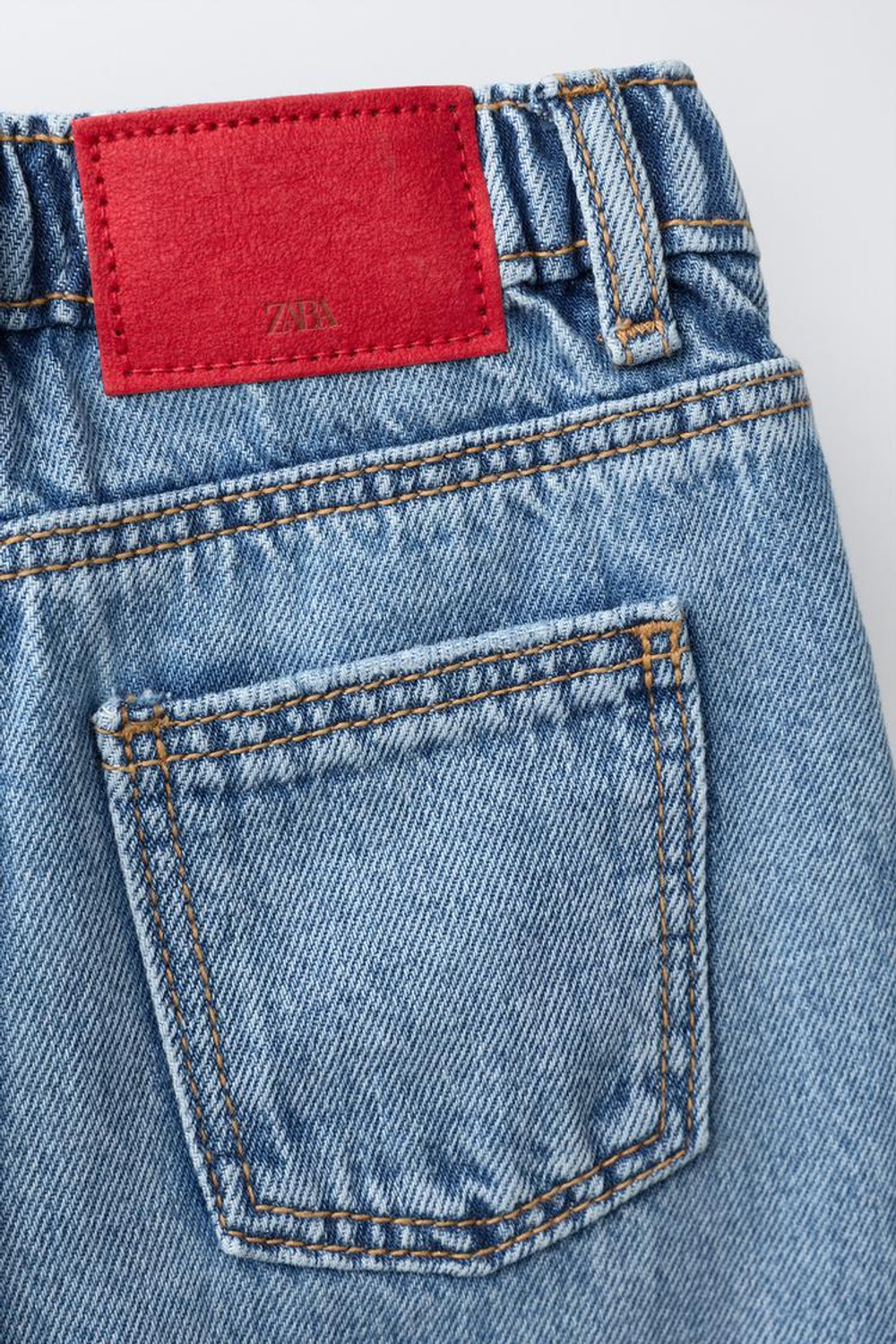 ZARA ДЖИНСЫ BARREL С РАЗРЕЗАМИ, СИНИЙ